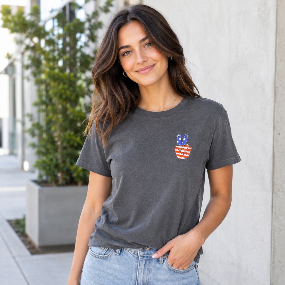 Old Navy Better Together T Shirt S Gray Patriotic Peace Sign Graphic Tee